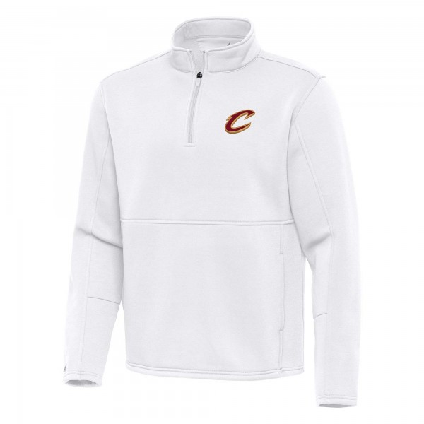 Cleveland Cavaliers Antigua White Twist Quarter-Zip Pullover Top
