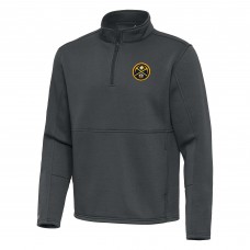 Denver Nuggets Antigua Pewter Twist Quarter-Zip Pullover Top