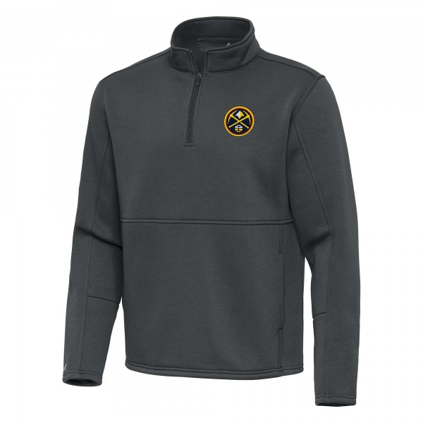 Denver Nuggets Antigua Pewter Twist Quarter-Zip Pullover Top