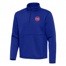 Detroit Pistons Antigua Blue Twist Quarter-Zip Pullover Top