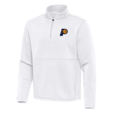 Indiana Pacers Antigua White Twist Quarter-Zip Pullover Top