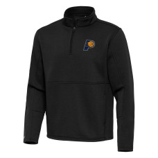 Indiana Pacers Antigua Black Twist Quarter-Zip Pullover Top