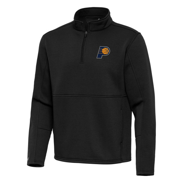 Indiana Pacers Antigua Black Twist Quarter-Zip Pullover Top
