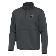 Indiana Pacers Antigua Pewter Twist Quarter-Zip Pullover Top