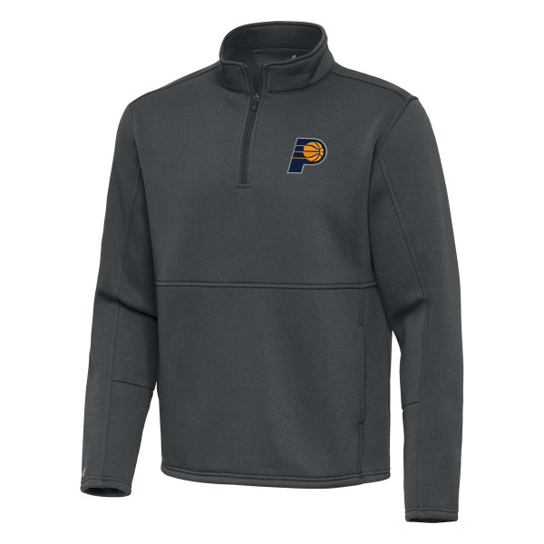 Indiana Pacers Antigua Pewter Twist Quarter-Zip Pullover Top