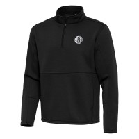 Кофта на короткой молнии Brooklyn Nets Antigua Twist – Black