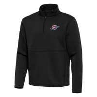 Oklahoma City Thunder Antigua Black Twist Quarter-Zip Pullover Top