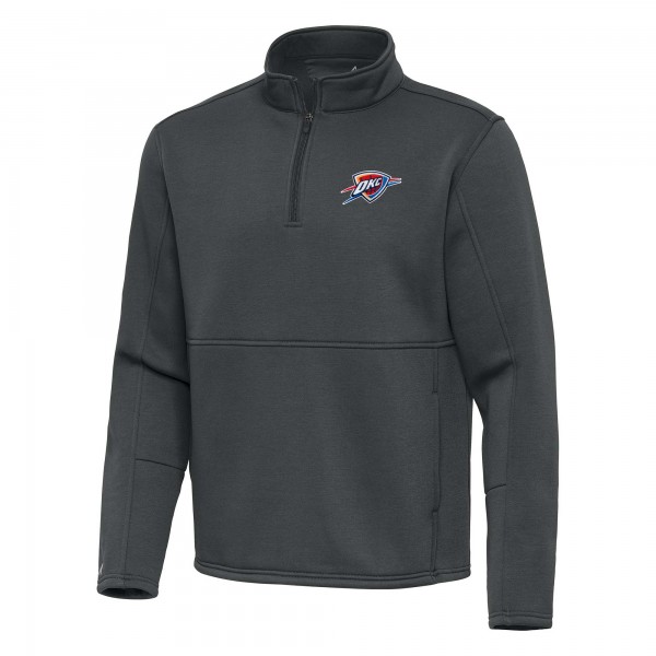 Кофта на короткой молнии Oklahoma City Thunder Antigua Pewter Twist