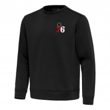 Philadelphia 76ers Antigua Black Relevant Pullover Sweatshirt