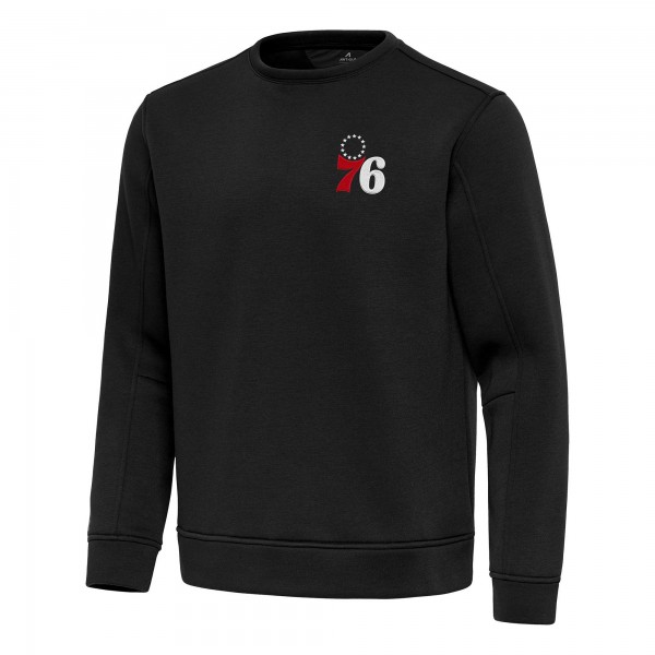 Philadelphia 76ers Antigua Black Relevant Pullover Sweatshirt