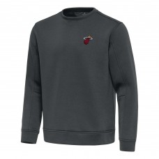 Miami Heat Antigua Pewter Relevant Pullover Sweatshirt
