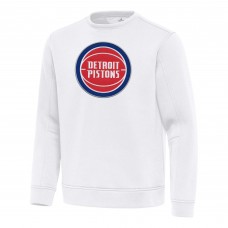 Detroit Pistons Antigua White Relevant Pullover Sweatshirt