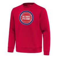 Detroit Pistons Antigua Red Relevant Pullover Sweatshirt