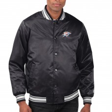 Куртка Oklahoma City Thunder Starter Black Team Name Satin Varsity