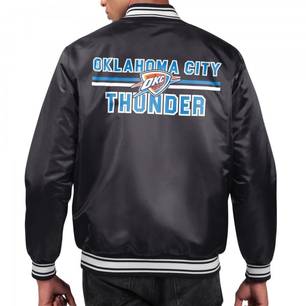 Куртка Oklahoma City Thunder Starter Black Team Name Satin Varsity