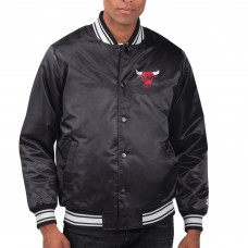 Куртка на кнопках Chicago Bulls Starter Black Printed Team Name Satin Varsity