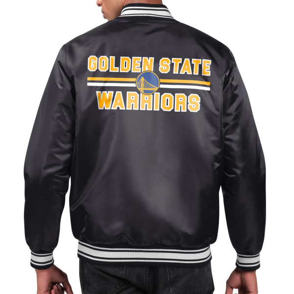 Рубашка Golden State Warriors Starter Black Printed Team Name Satin Varsity Jacket