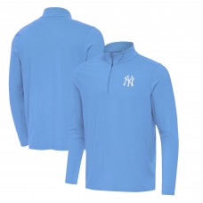 New York Yankees Antigua Powder Blue Intent Quarter-Zip Top