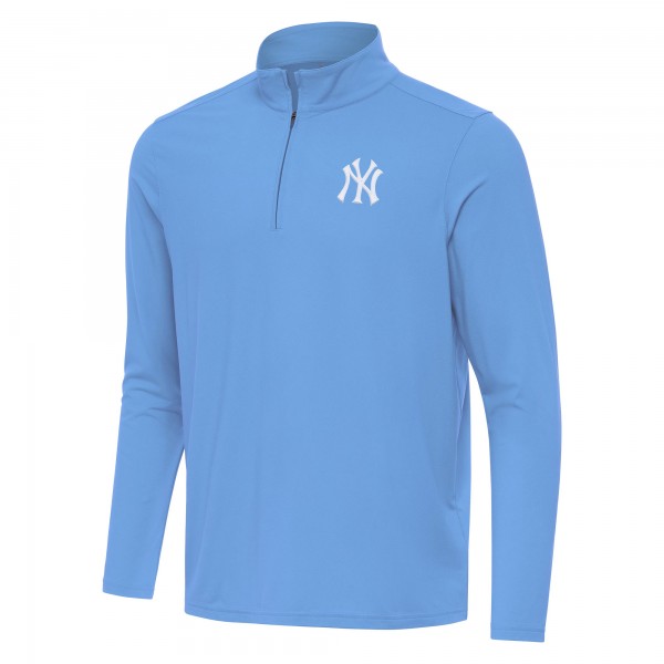 New York Yankees Antigua Powder Blue Intent Quarter-Zip Top