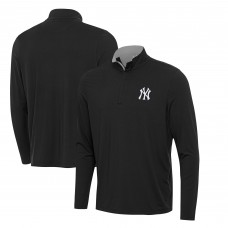 New York Yankees Antigua Black Content Quarter-Zip Top