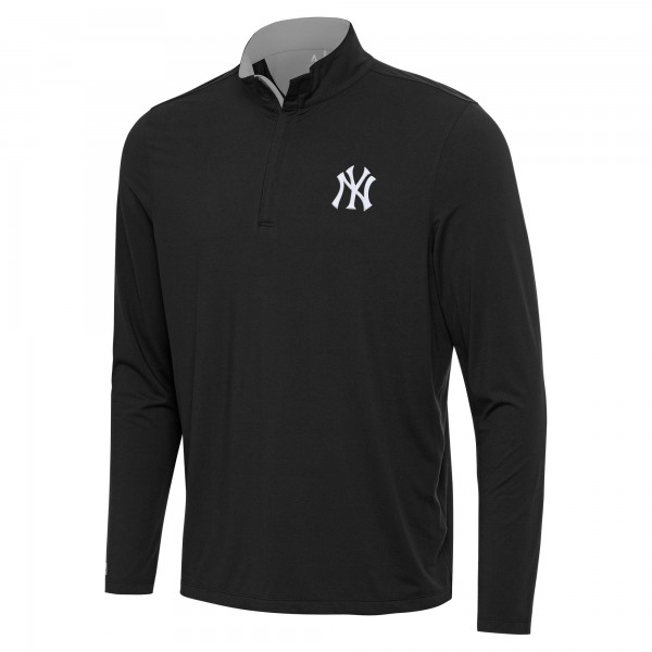New York Yankees Antigua Black Content Quarter-Zip Top