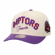 Бейсболка Toronto Raptors Mitchell & Ness Cream/Purple Soul Festival Staggered Zag Pro Pinch