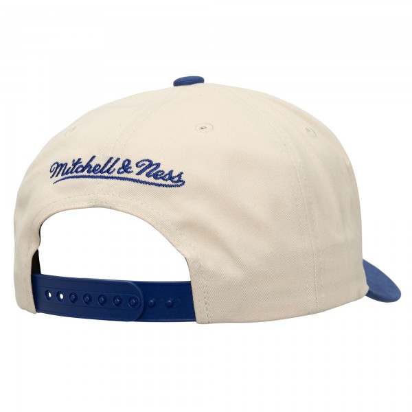 Бейсболка Denver Nuggets Mitchell & Ness Cream/Blue Soul Festival Staggered Zag Pro Pinch