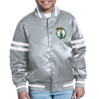 Бомбер Boston Celtics Starter Youth Printed Shield Logo Satin Varsity - Gray