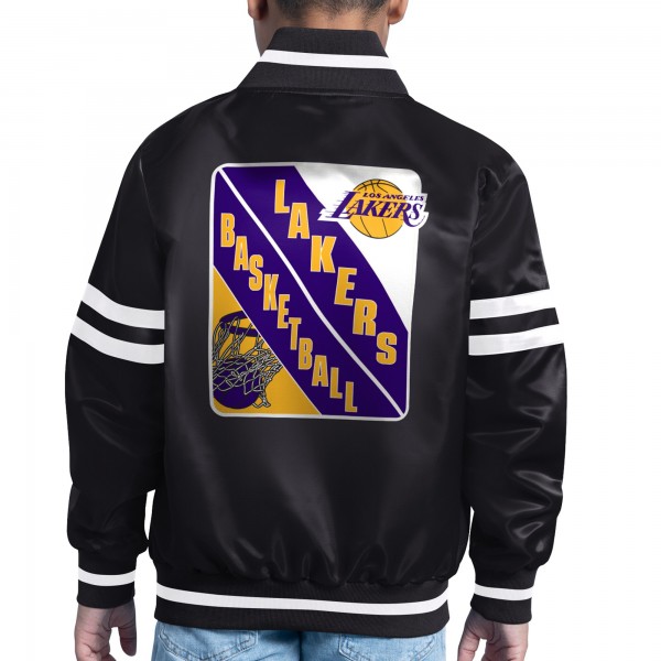 Бомбер Los Angeles Lakers Starter Youth Printed Shield Logo Satin Varsity - Black