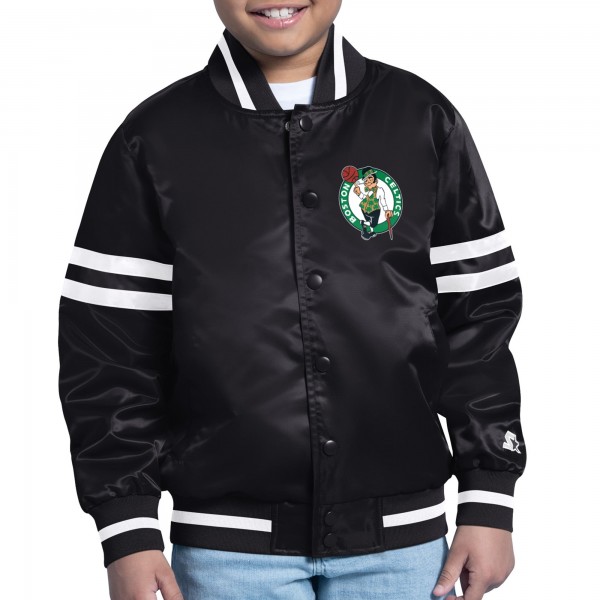 Бомбер Boston Celtics Starter Youth Printed Shield Logo Satin Varsity - Black