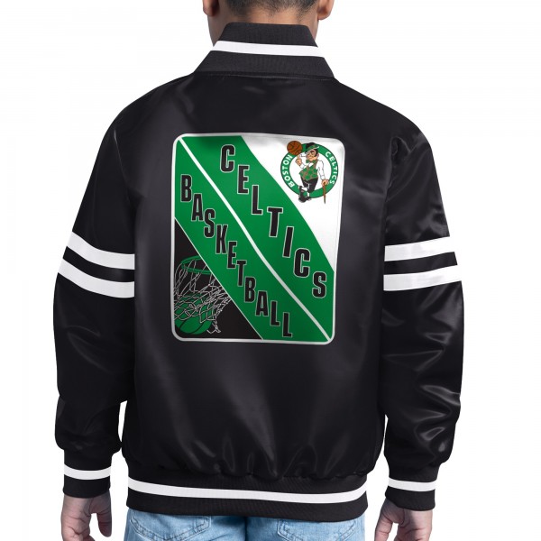 Бомбер Boston Celtics Starter Youth Printed Shield Logo Satin Varsity - Black