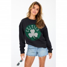 Женская Boston Celtics Terez Black Gemstone Logo Pullover Sweatshirt