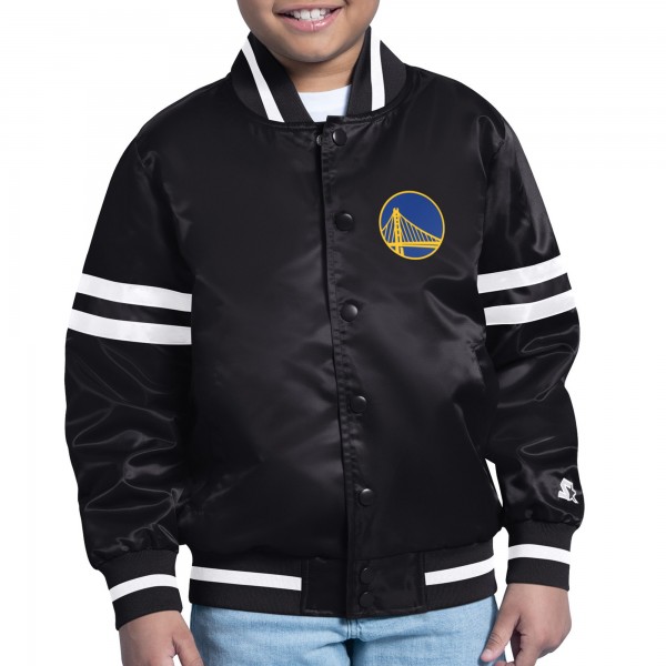 Куртка на кнопках Golden State Warriors Starter Black Printed City Team Logo Varsity
