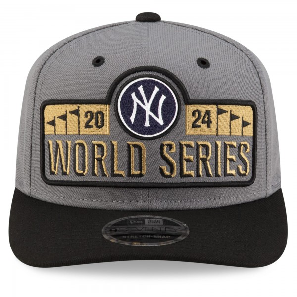Бейсболка New York Yankees New Era Gray 2024 American League Champions Locker Room 9SEVENTY Stretch-Snap