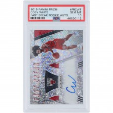 Coby White Chicago Bulls Autographed 2019-20 Panini Prizm Fast Break #FR-CWT PSA Authenticated 10 Rookie Card
