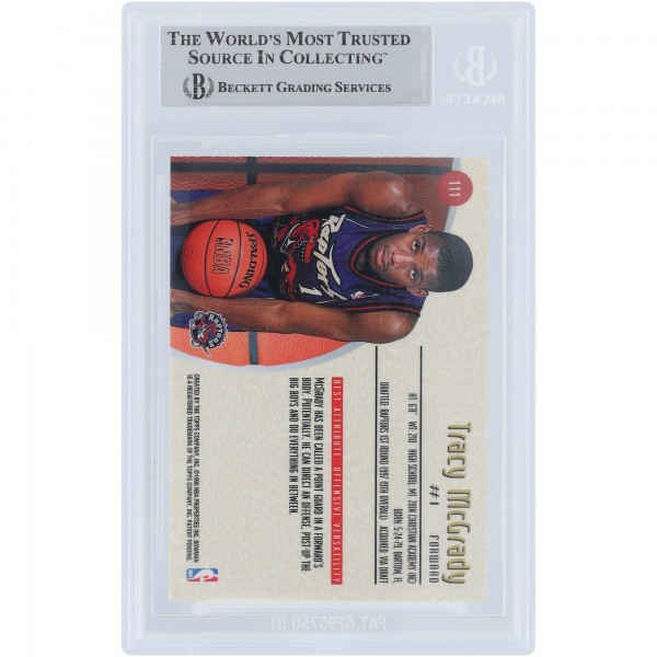 Tracy McGrady Toronto Raptors Autographed 1997-98 Bowmans Best #111 Beckett Fanatics Witnessed Authenticated Rookie Card with HOF 17 Inscription