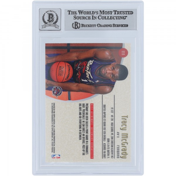 Tracy McGrady Toronto Raptors Autographed 1997-98 Bowmans Best #111 Beckett Fanatics Witnessed Authenticated 9/10 Rookie Card with HOF 17 Inscription