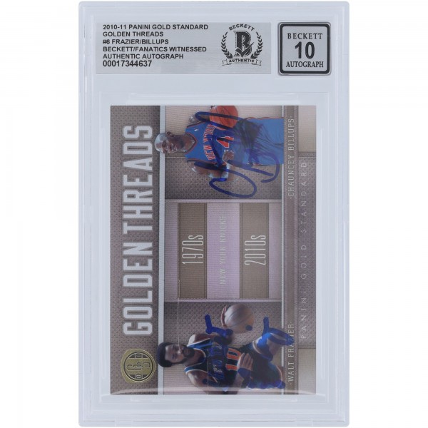 Walt Frazier & Chauncey Billups New York Knicks Autographed 2010-11 Panini Gold Standard Golden Threads #6 #/299 Beckett Fanatics Witnessed Authenticated 10 Card