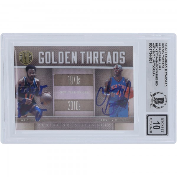 Walt Frazier & Chauncey Billups New York Knicks Autographed 2010-11 Panini Gold Standard Golden Threads #6 #/299 Beckett Fanatics Witnessed Authenticated 10 Card