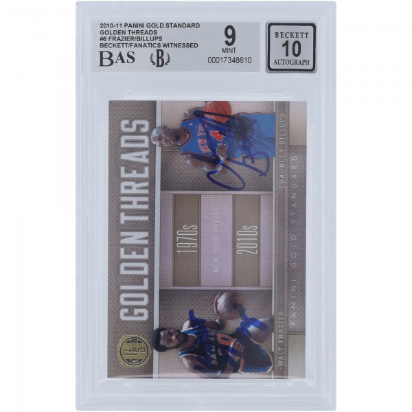 Walt Frazier & Chauncey Billups New York Knicks Autographed 2010-11 Panini Gold Standard Golden Threads #6 #/299 Beckett Fanatics Witnessed Authenticated 9/10 Card