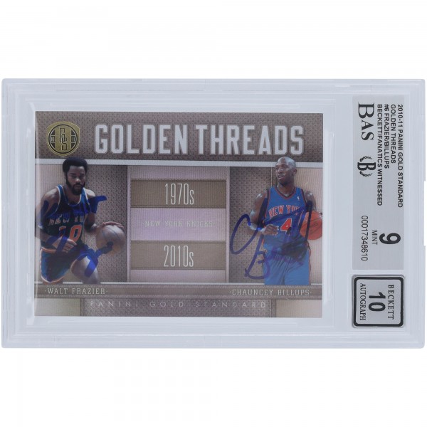 Walt Frazier & Chauncey Billups New York Knicks Autographed 2010-11 Panini Gold Standard Golden Threads #6 #/299 Beckett Fanatics Witnessed Authenticated 9/10 Card