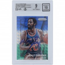 Walt Frazier New York Knicks Autographed 2014-15 Panini Prizm Blue & Green Mosaic Prizm #210 Beckett Fanatics Witnessed Authenticated 9/10 Card