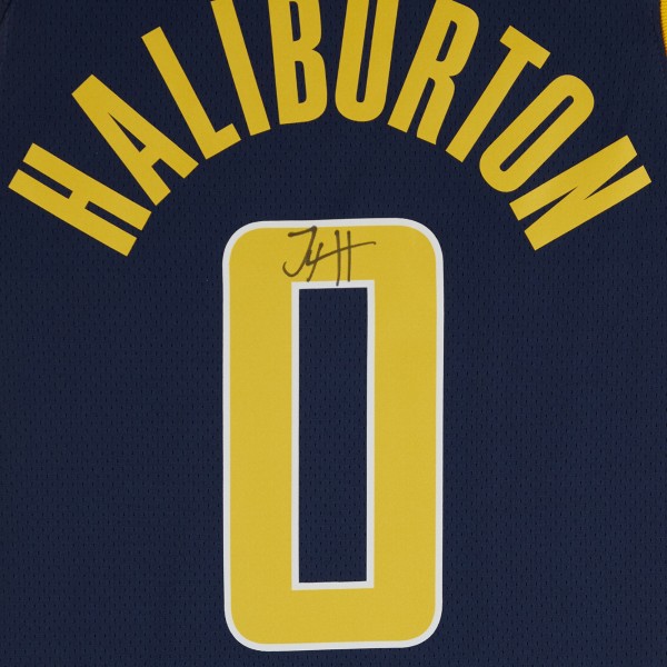 Tyrese Haliburton Indiana Pacers Autographed Fanatics Authentic Nike Navy Icon Swingman Jersey