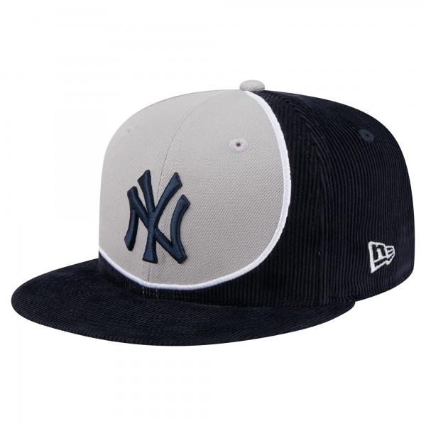 New York Yankees New Era Navy/Gray Retro Split Corduroy Snapback Hat