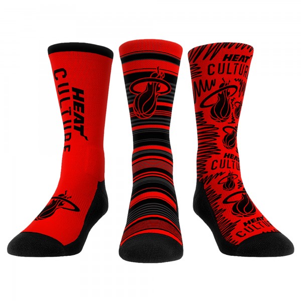 Три пары носков Miami Heat Rock Em Socks Unisex 2024/25 City Edition