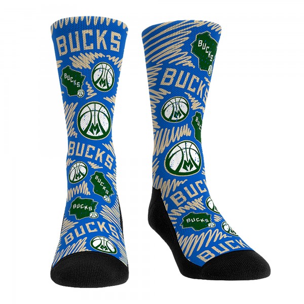 Три пары носков Milwaukee Bucks Rock Em Socks Unisex 2024/25 City Edition