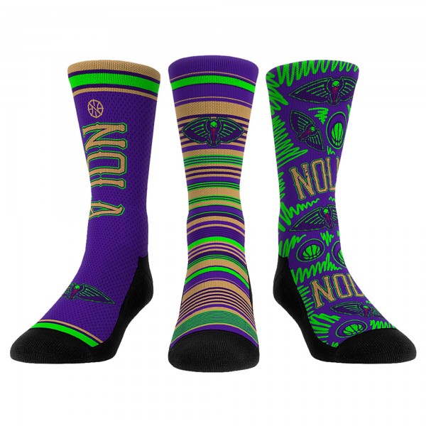 Три пары носков New Orleans Pelicans Rock Em Socks Unisex 2024/25 City Edition