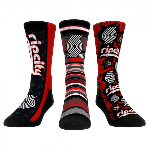 Три пары носков Portland Trail Blazers Rock Em Socks Unisex 2024/25 City Edition