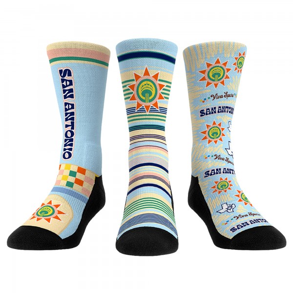 Три пары носков San Antonio Spurs Rock Em Socks Unisex 2024/25 City Edition