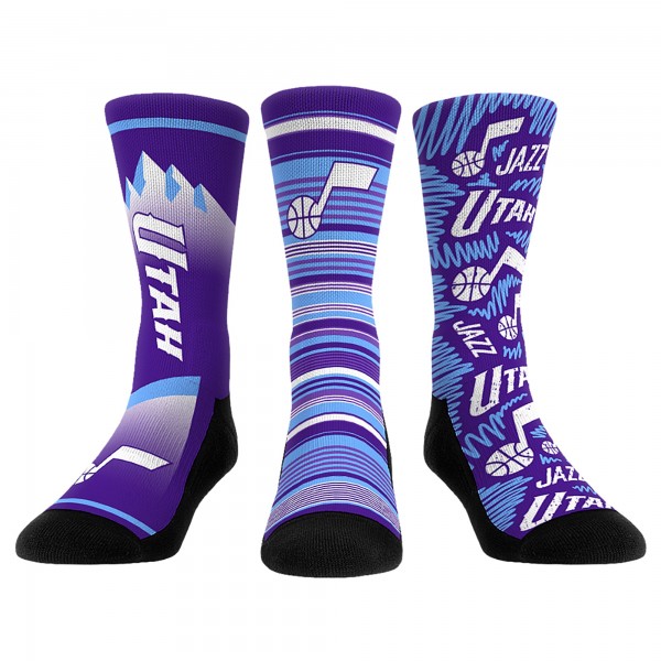 Три пары носков Utah Jazz Rock Em Socks Unisex 2024/25 City Edition